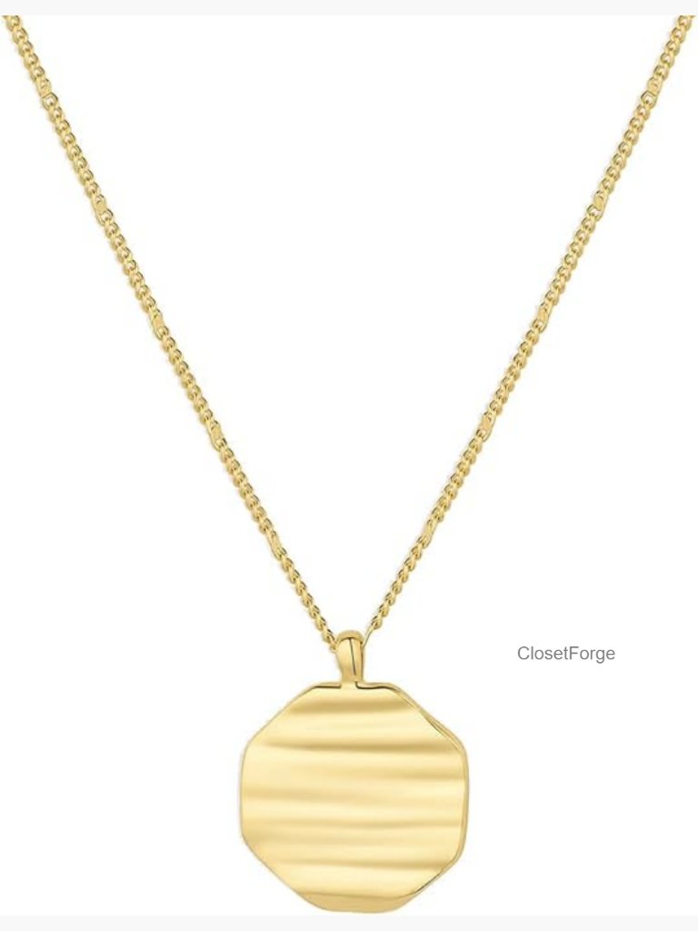 Pendant Necklace 17.5 In Gold Plated Brass Spring Ring